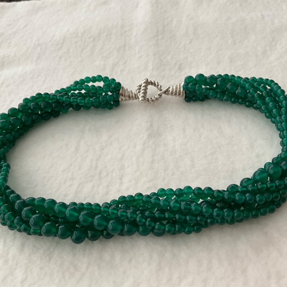 TIFFANY & CO. Vintage Green Onyx Multi-Strand Torsade Necklace - Picture 4 of 14